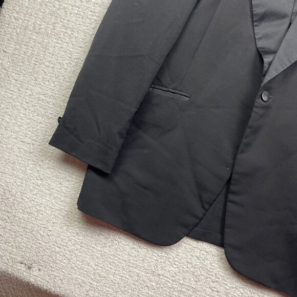 VTG Gala x Thos priestley & sons Mohair / Wool Blazer Sz 41R Black England Made - Picture 3 of 16